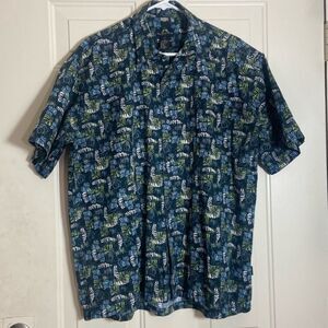 NPB Men's Blue Tropical Print Shirt SIZE L